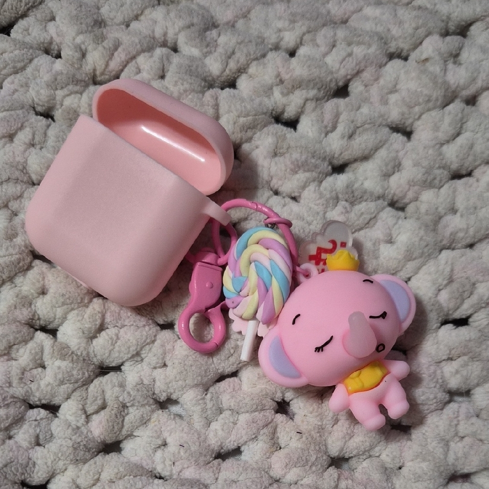 Pink Elephant Kids Earphone Case